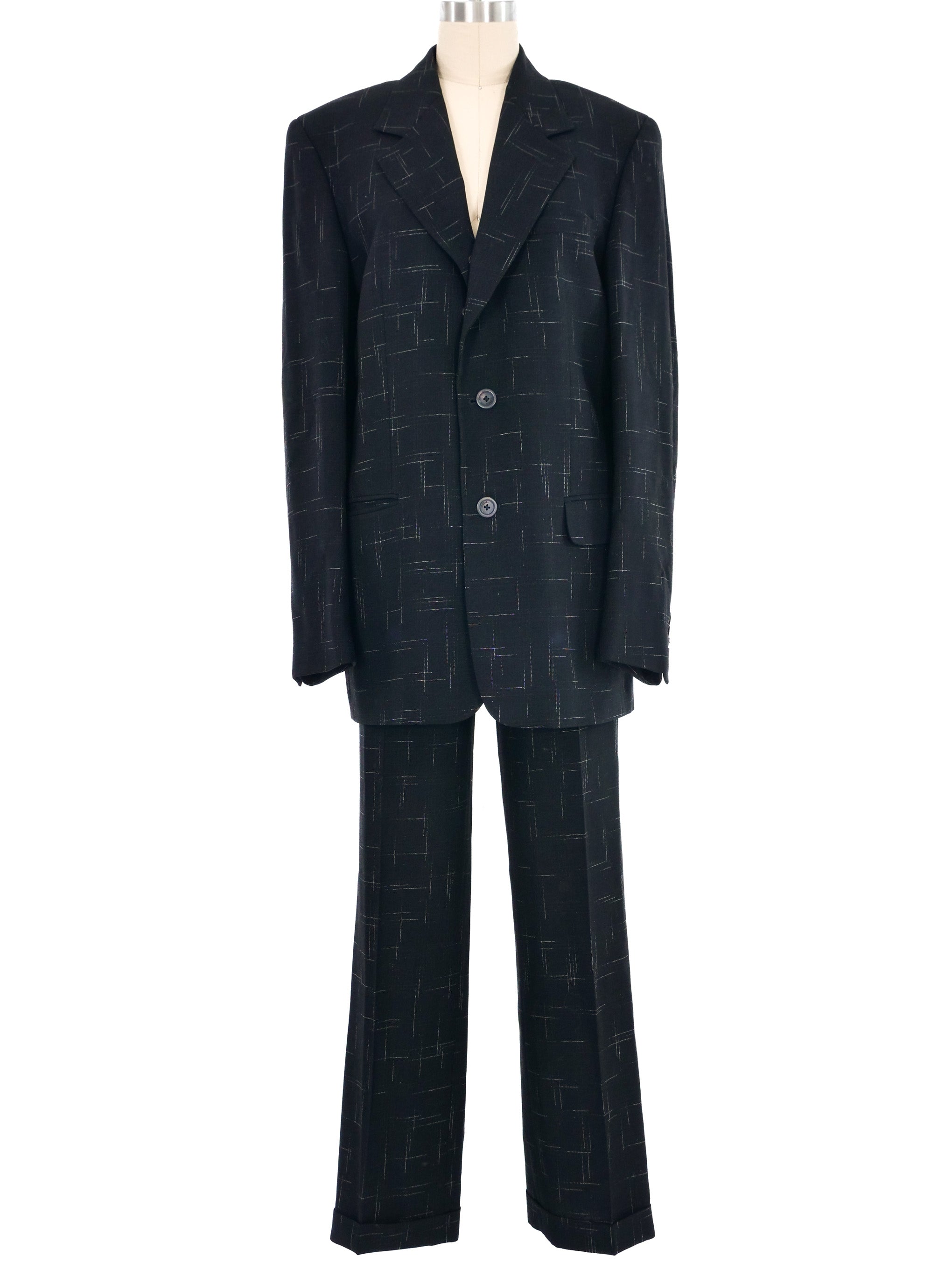 1980s Gianni Versace Etch Print Suit