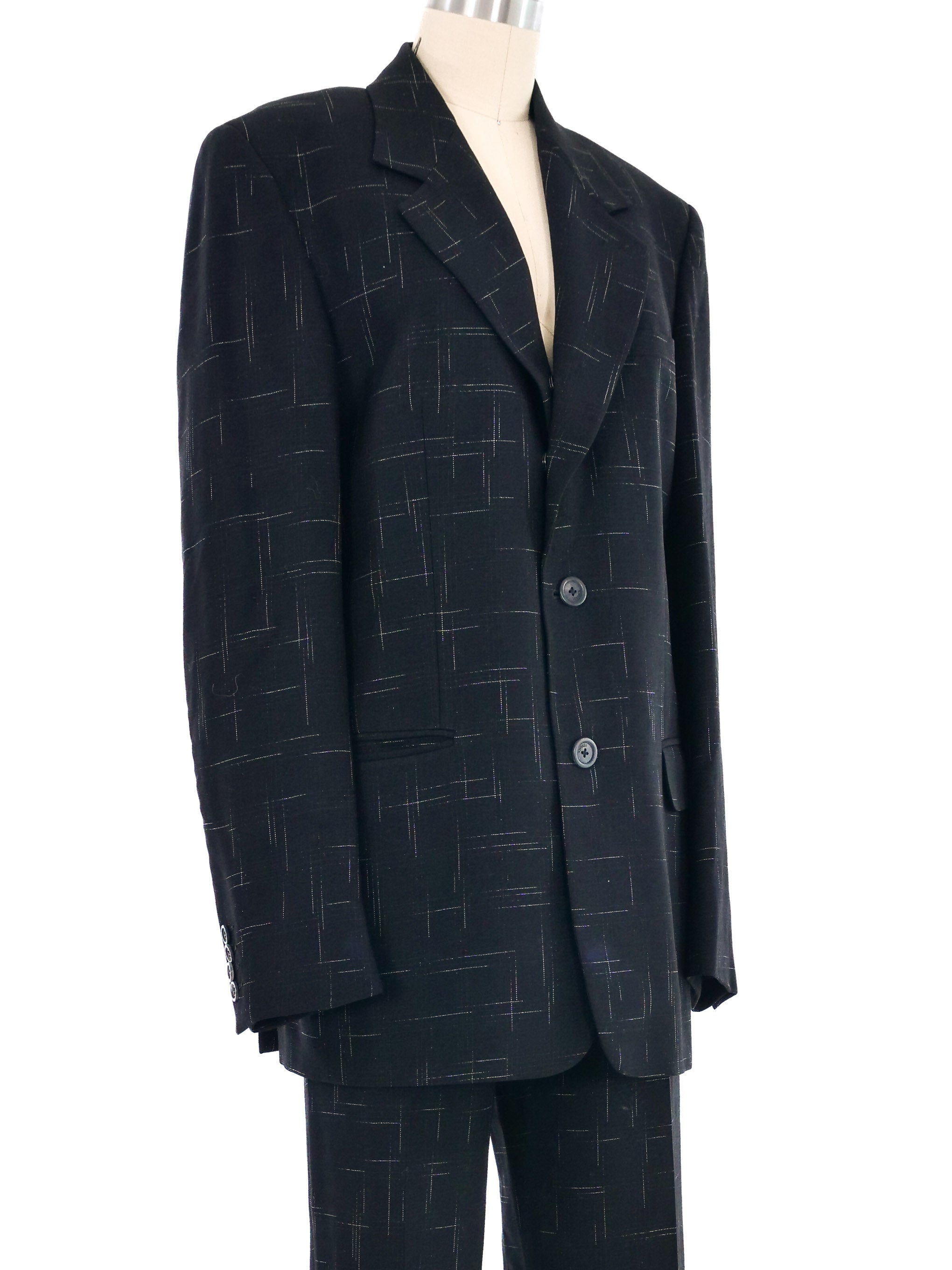 1980s Gianni Versace Etch Print Suit