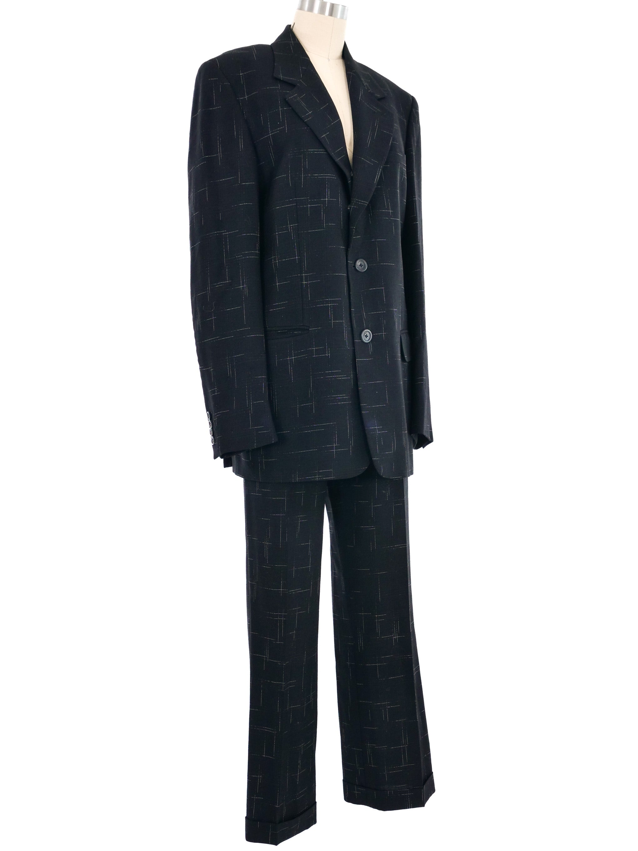 1980s Gianni Versace Etch Print Suit