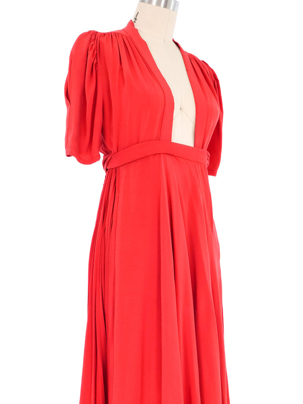 1970s Quorum Red Wrap Maxi Dress Dress arcadeshops.com