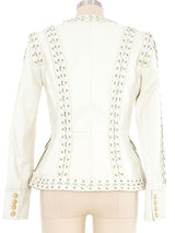 Balmain Whipstitch Leather Jacket Jacket arcadeshops.com