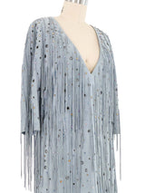 2018 Bottega Veneta Embellished Fringed Suede Dress Dress arcadeshops.com