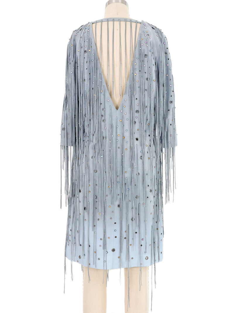 2018 Bottega Veneta Embellished Fringed Suede Dress Dress arcadeshops.com