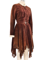 Jean Paul Gaultier Zip Off Fringed Suede Coat Outerwear arcadeshops.com