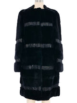 Versace Chainmail Striped Sheared Fur Coat Outerwear arcadeshops.com