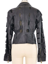 1990s Versus Versace Cutout Leather Motorcycle Jacket Jacket arcadeshops.com