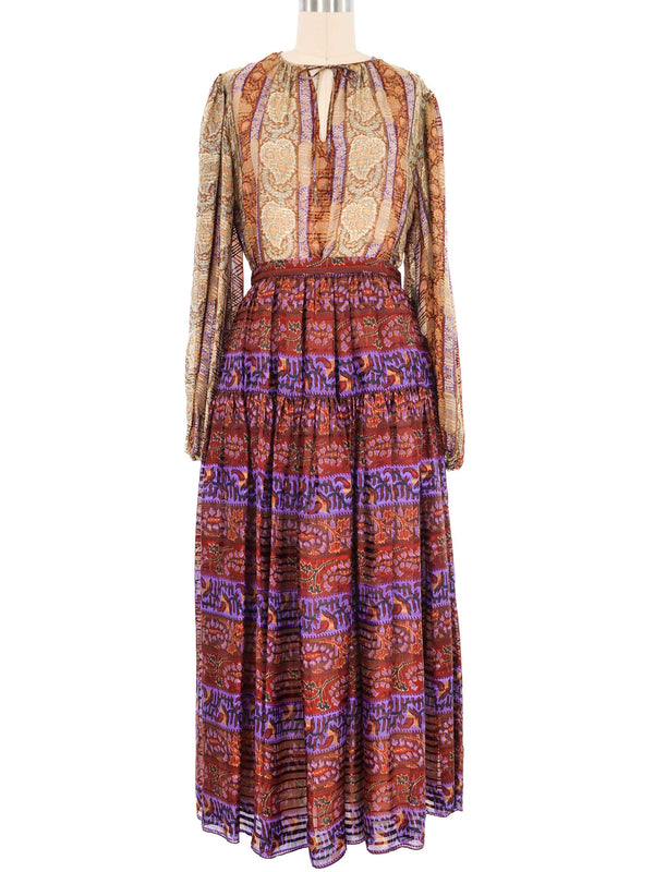 Oscar de la Renta Silk Peasant Ensemble Suit arcadeshops.com