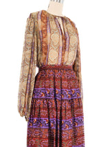 Oscar de la Renta Silk Peasant Ensemble Suit arcadeshops.com