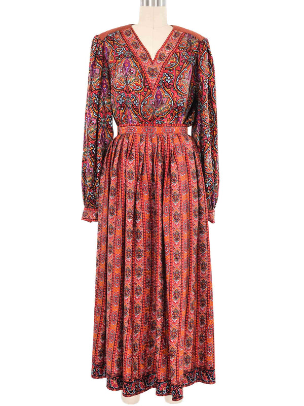 Oscar de la Renta Paisley Silk Peasant Ensemble Suit arcadeshops.com