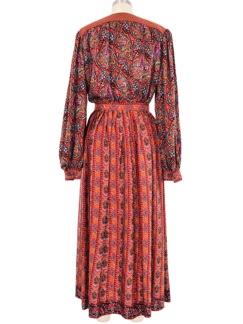 Oscar de la Renta Paisley Silk Peasant Ensemble Suit arcadeshops.com