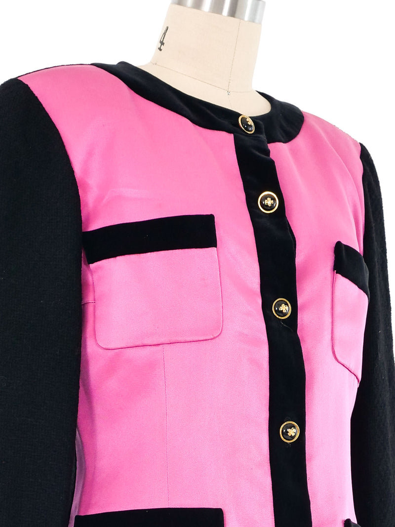 1988 Chanel Pink Satin Jacket Jacket arcadeshops.com