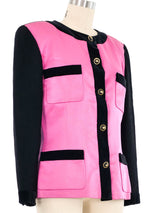 1988 Chanel Pink Satin Jacket Jacket arcadeshops.com