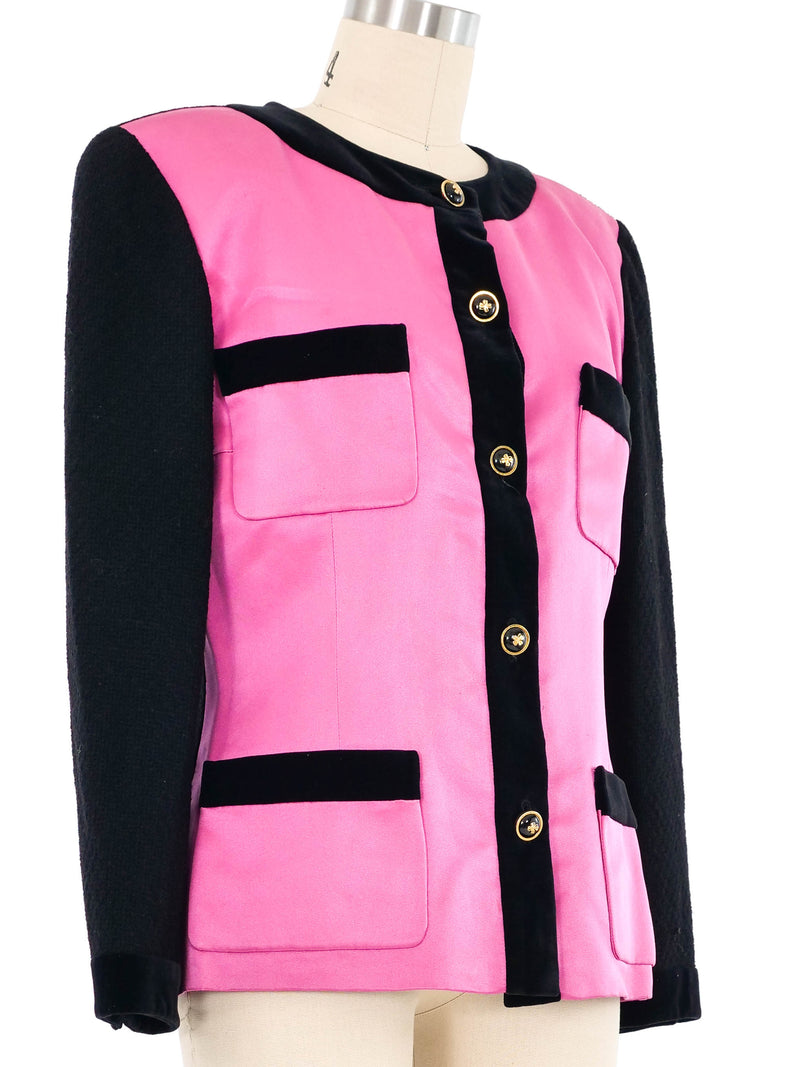 1988 Chanel Pink Satin Jacket Jacket arcadeshops.com