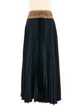 Jewel Embellished Pleated Maxi Skirt Bottom arcadeshops.com