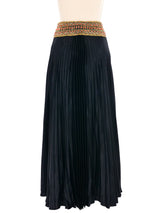 Jewel Embellished Pleated Maxi Skirt Bottom arcadeshops.com