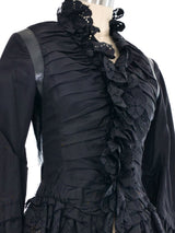 2002 Alexander McQueen Ruffle Trimmed Ruched Front Jacket Jacket arcadeshops.com