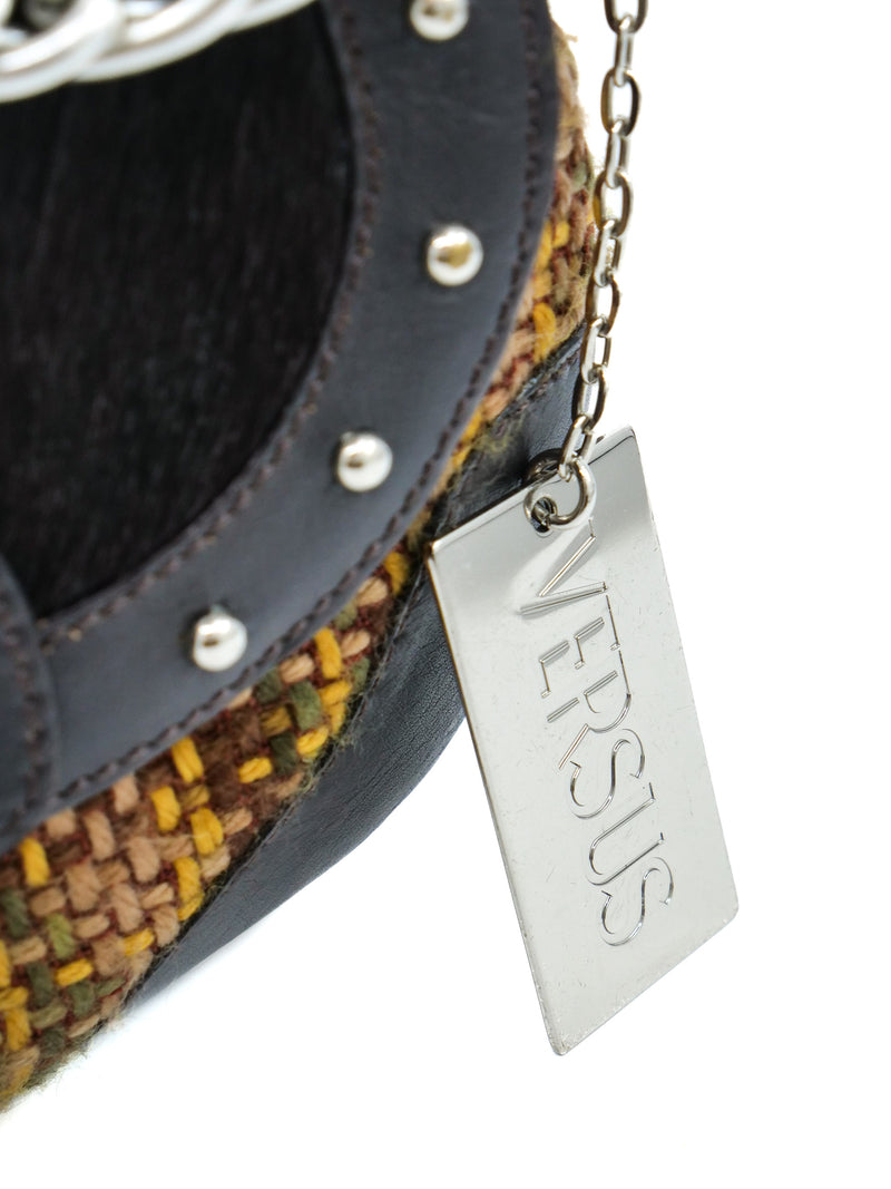 Versus Versace Tweed and Pony Hair Mini Bag Accessory arcadeshops.com