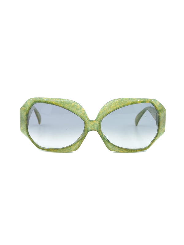 1980s Christian Dior Green Marbled Oversized Optyl Sunglasses Accessory arcadeshops.com