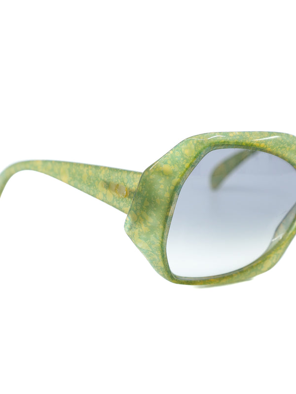 1980s Christian Dior Green Marbled Oversized Optyl Sunglasses Accessory arcadeshops.com