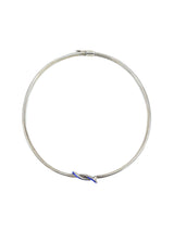 1960s Gucci Sterling and Blue Enamel Hercules Knot Choker Necklace Jewelry arcadeshops.com