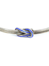 1960s Gucci Sterling and Blue Enamel Hercules Knot Choker Necklace Jewelry arcadeshops.com