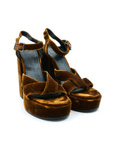 Jil Sander Velvet Platform Heels, 38.5 Accessory arcadeshops.com