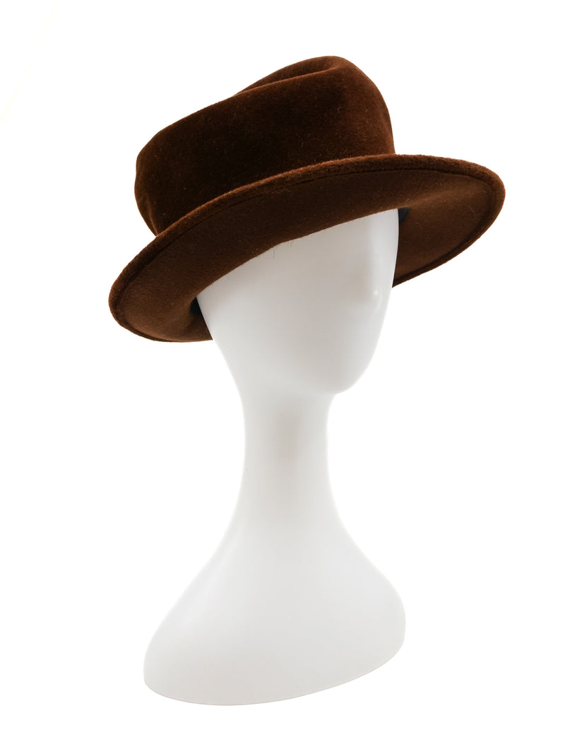 Matsuda Brown Felt Bowler Hat Accessory arcadeshops.com