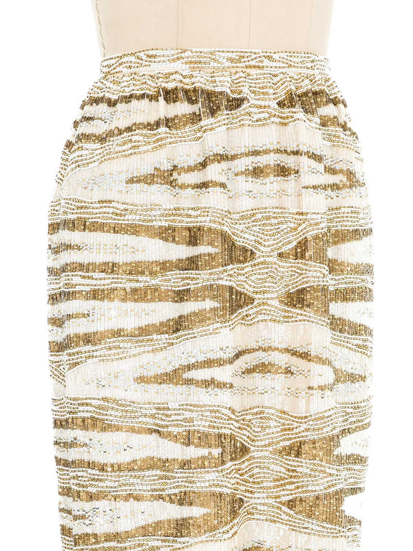 Bill Blass Metallic Beaded Skirt Bottom arcadeshops.com