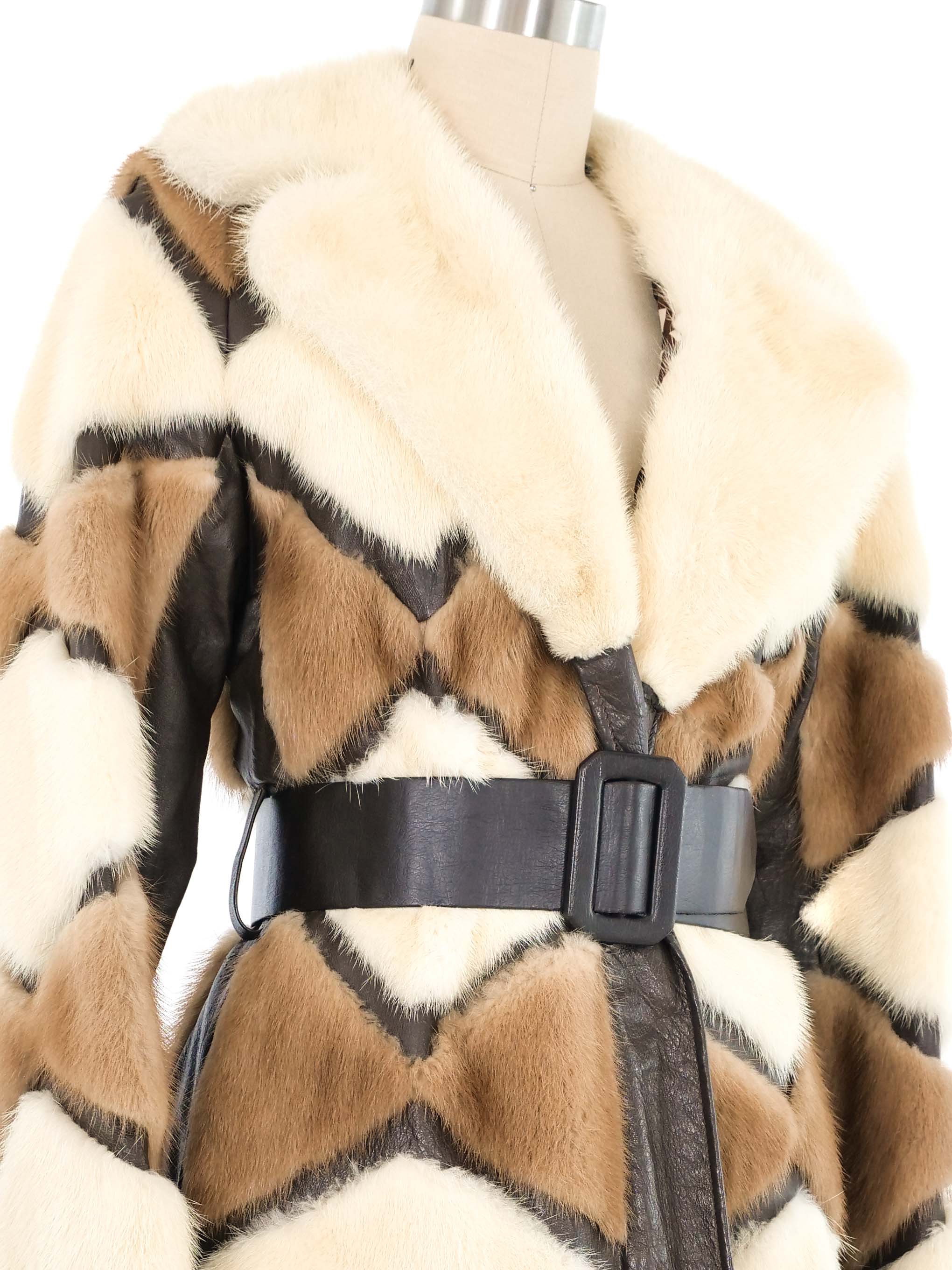 1960s Patchwork Fur Leather Jacket