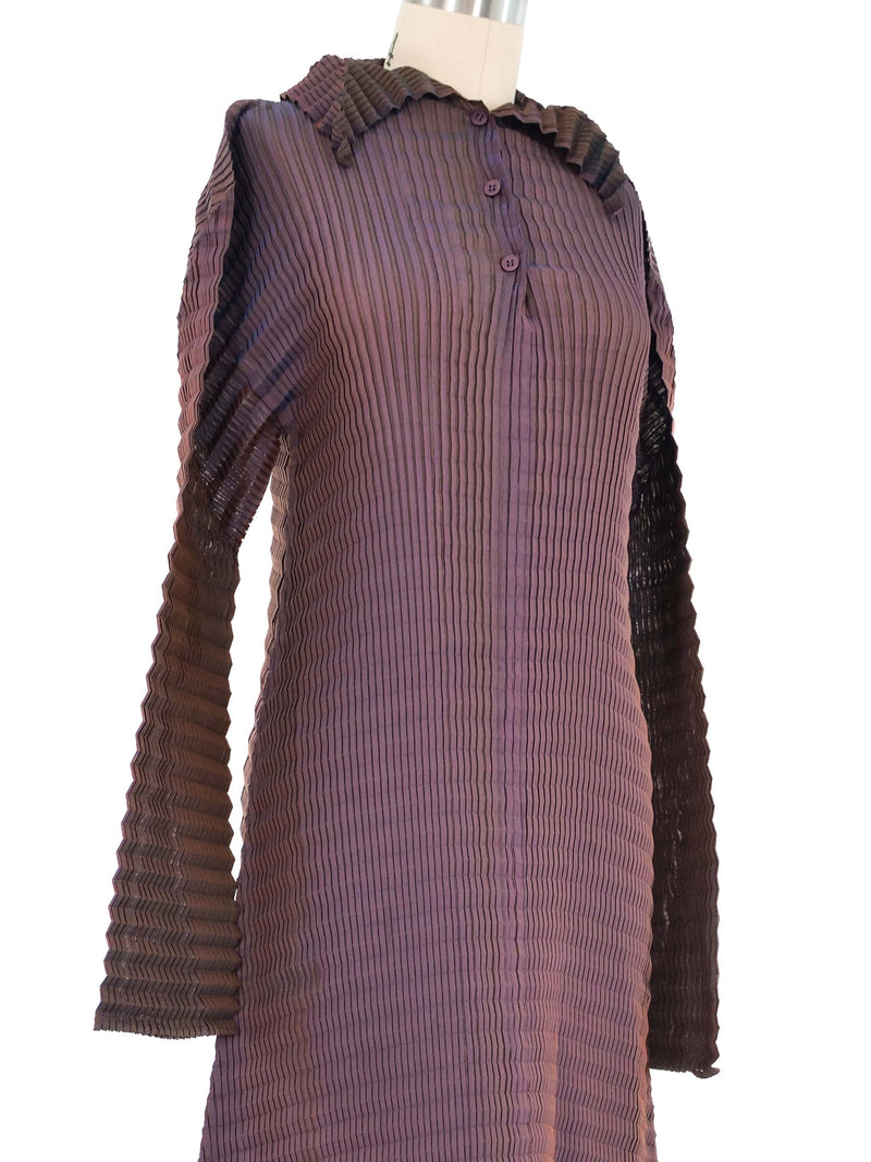 Issey Miyake Iridescent Pleated Maxi Dress Dress arcadeshops.com