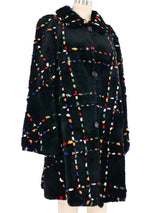 Multicolor Plaid Print Fur Swing Coat Outerwear arcadeshops.com