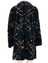 Multicolor Plaid Print Fur Swing Coat Outerwear arcadeshops.com