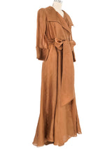 Jackie Rogers Cinnamon Silk Organza Evening Gown Dress arcadeshops.com