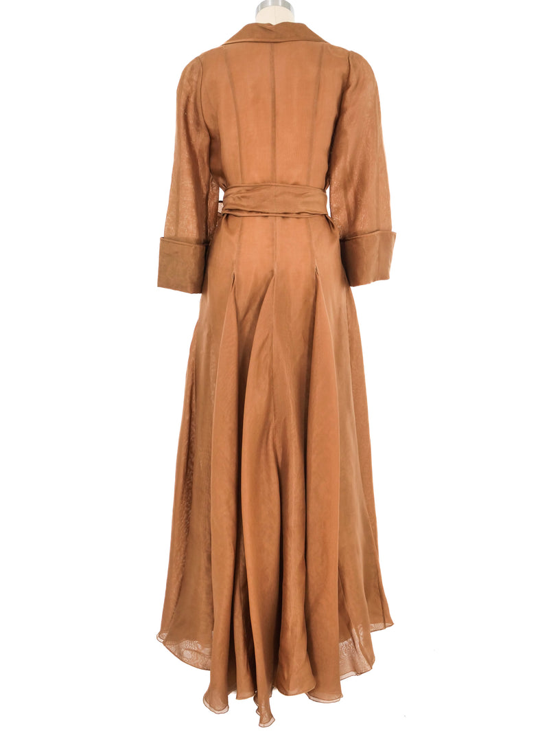 Jackie Rogers Cinnamon Silk Organza Evening Gown Dress arcadeshops.com