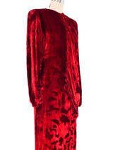 Bill Blass Draped Red Velvet Gown Dress arcadeshops.com