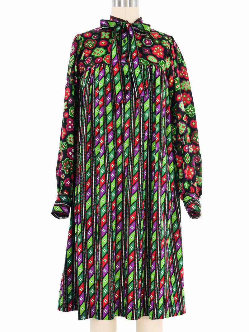 1976 Yves Saint Laurent Moroccan Print Smock Dress Dress arcadeshops.com