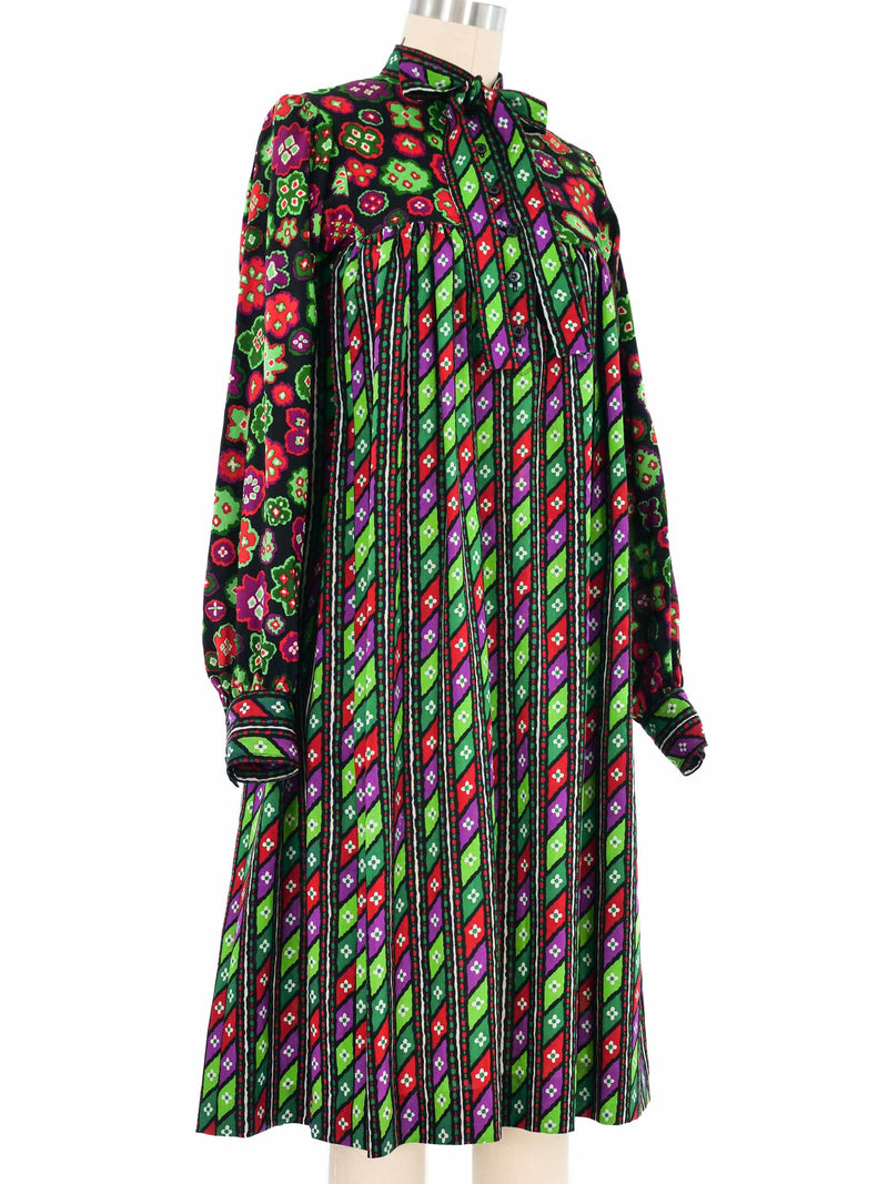 1976 Yves Saint Laurent Moroccan Print Smock Dress Dress arcadeshops.com