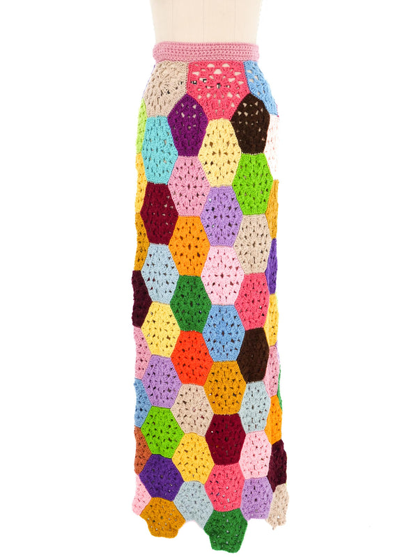 Multicolor Crochet Maxi Skirt Bottom arcadeshops.com