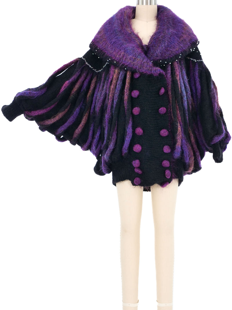 Art To Wear Purple Mohair Batwing Sweater Jacket arcadeshops.com