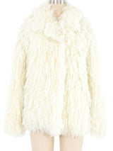 Ivory Yarn Fringe Coat Outerwear arcadeshops.com