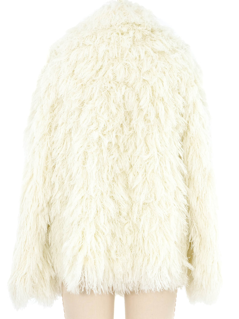 Ivory Yarn Fringe Coat Outerwear arcadeshops.com