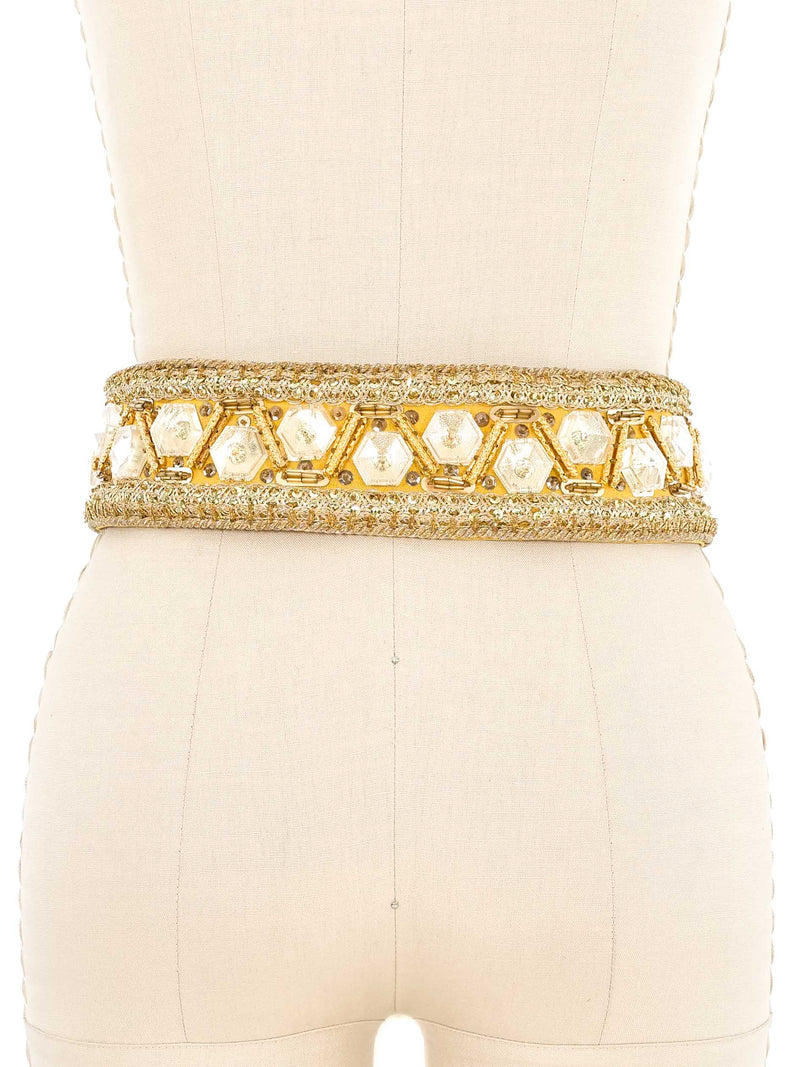 Malcolm Starr Goldtone Embellished Belt Accessory arcadeshops.com