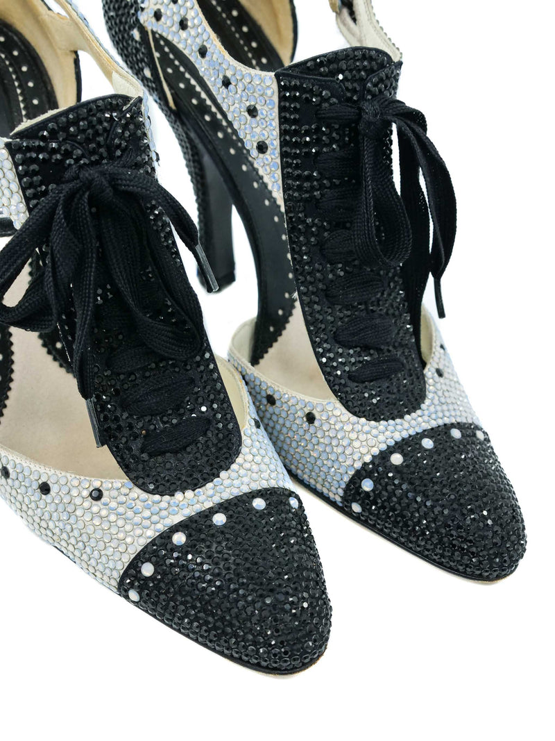 2004 Yves Saint Laurent Crystal Tuxedo Heels, 38.5 Accessory arcadeshops.com