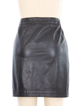 2003 Dirk Bikkembergs Lace Up Chocolate Leather Mini Skirt Bottom arcadeshops.com