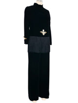 1960s Fringe Trimmed Velvet Ensemble Suit arcadeshops.com