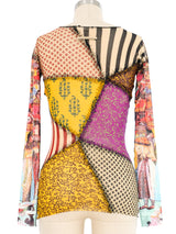 Jean Paul Gaultier Patchwork Mesh Tee Top arcadeshops.com