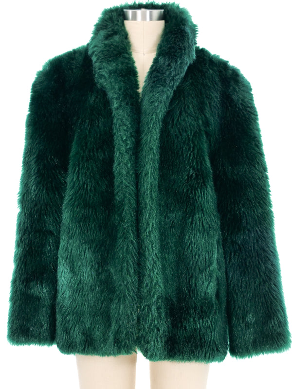 Emerald Chubby Faux Fur Jacket Outerwear arcadeshops.com