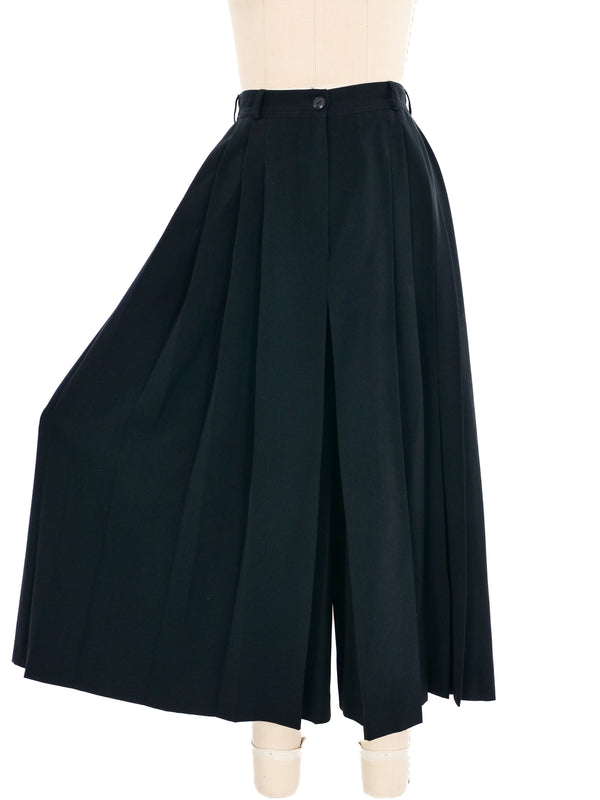 Black Pleated Palazzo Culottes Bottom arcadeshops.com