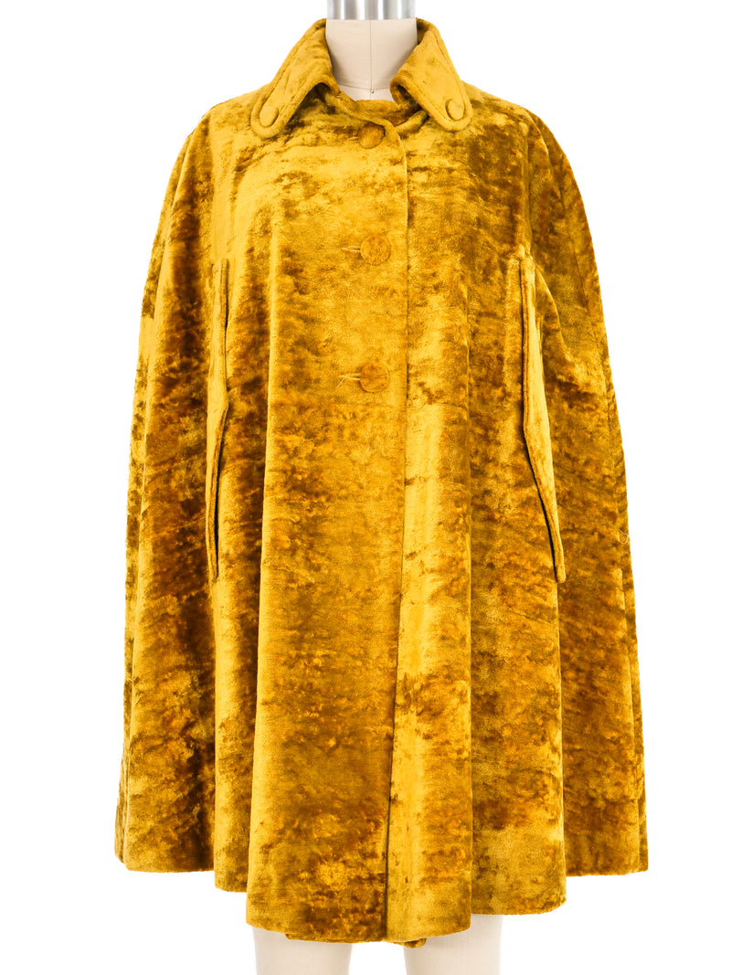 1960s Gold Velvet Cape Jacket arcadeshops.com