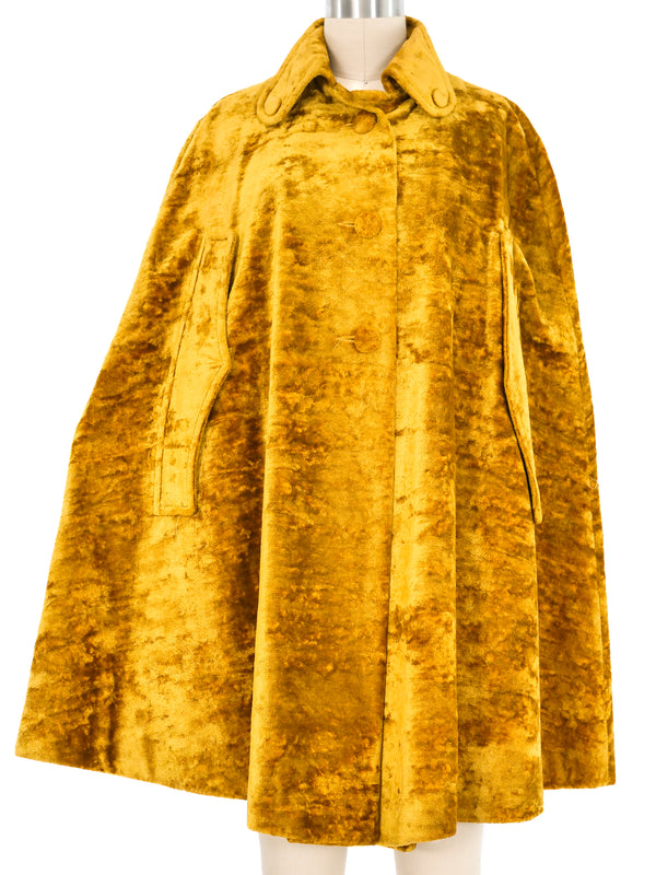 1960s Gold Velvet Cape Jacket arcadeshops.com